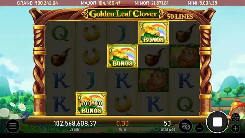 RSG皇家電子金色幸運草老虎機免費遊戲模式觸發加五局FREE GAME畫面