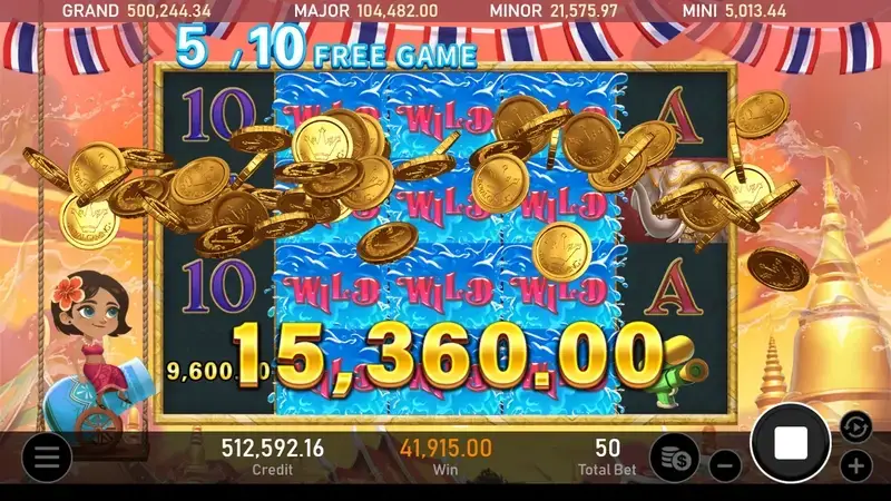 RSG皇家電子開心農場老虎機一般模式觸發免費遊戲紅利畫面